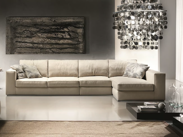 ERMES - Sectional fabric sofa with chaise longue by Former In Italia - view 2
